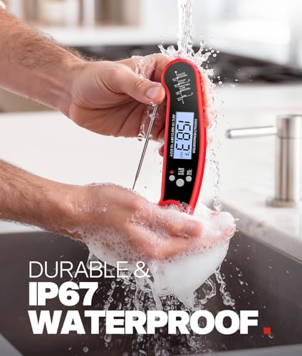 Meat Thermometer Digital, Food Thermometer for Cooking, Red, 2 Pack - color: Red-2 Pack