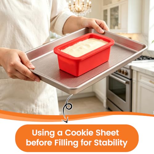 CAKETIME Mini Loaf Pans - 5.7 x 3.3 IN Silicone Bread Loaf Pans for Baking - color: Red, size: 5.7 X 3.3"