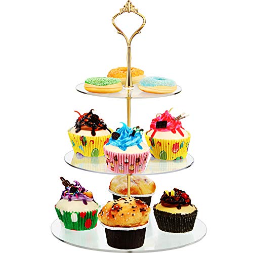 1 Set 3 Tier Acrylic Cupcake Stand, Dessert Tower Cupcake Display Stand