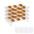 Cooling Rack 16"x10", 4-Tier Stackable & Collapsible Cooling Racks - color: Silver, size: 4-Tier