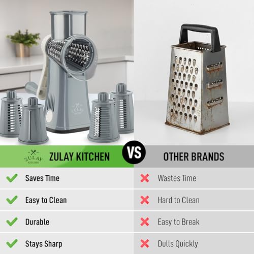 Rotary Cheese Grater Hand Crank, Vegetable Shredder - Gray & White - color: 05 - White and Gray