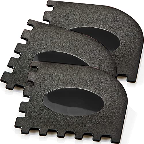 3 Set Plastic Grill Pan Scraper Tool for Griddle Cleaner, Cast Iron Accessories, Kitchen Cleaning Tool Kit - style: Grill scraper, Black