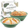 Premium Silicone Sourdough Banneton Bread Proofing Basket - Includes Oval & Round Foldable proofing Bowls (9.5 Inch) - Oven & Dishwasher Safe, Gifts for Artisan Bakers - Sage Green - color: Green