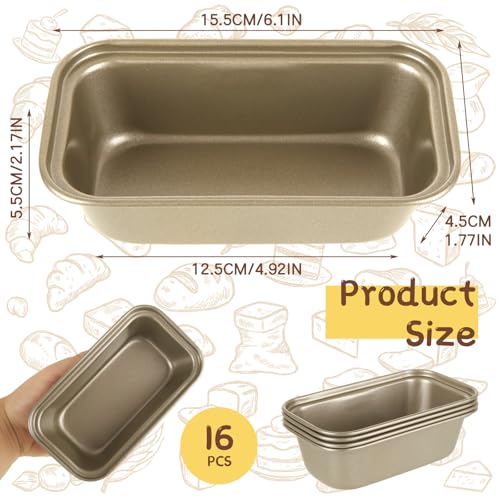 QTLCOHD 16 Pack Loaf Pans 5" x 2"