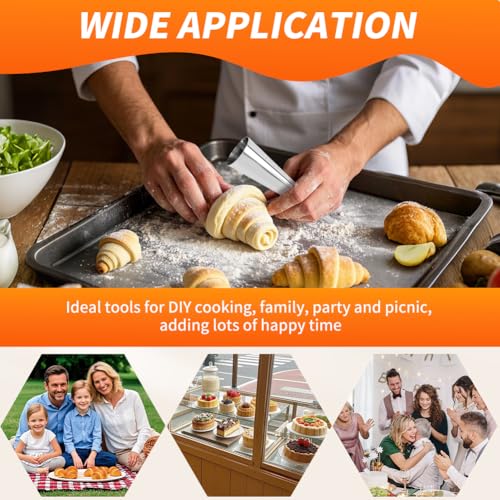 35pcs Cream Horn Molds for Baking,Non-stick Steel Cannoli Forms