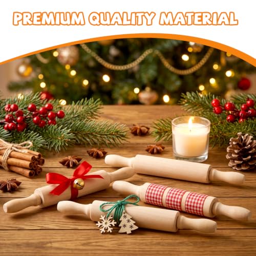 24 Pack 8 Inch Mini Wood Rolling Pin,Small Wooden Rollers