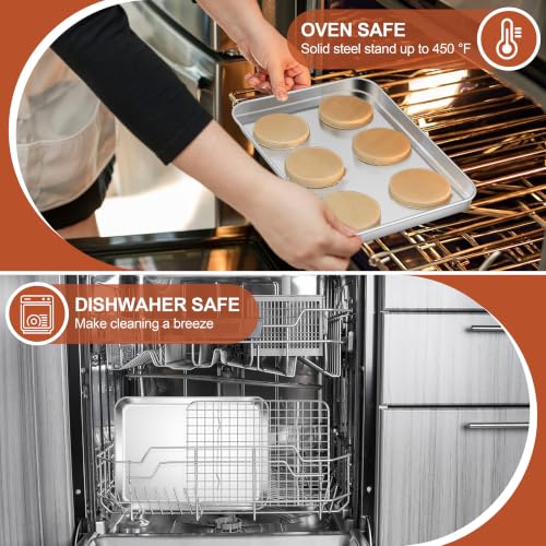 E-far Baking Sheet with Wire Rack Set, 10.5" x 8.3" (1 Pan +1 Cooling Rack) - size: 10.5"x8"