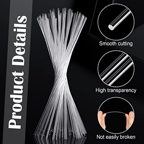 Zopeal 200 Pcs Acrylic Lollipop Stick Cake Pop Rod, 10 x 0.12 Inches, Clear - size: 10 x 0.12 Inches