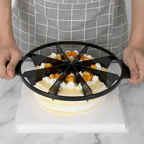 1 Pcs Black 8-Slice Pie Cutter with Side Handles