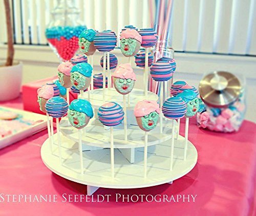 The Smart Baker® 3 Tier Round White Cake Pop Stand, Holds 40 Cake Pops As Seen on Shark Tank