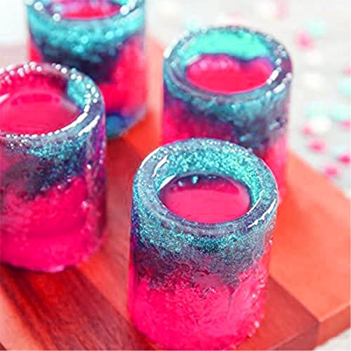 4 Pcs 4-Cavity Ice Cubist Ice Shot Glass Molds,Red