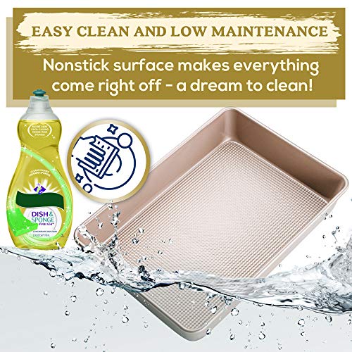 Ultra Cuisine 9x13 Inch Cake Baking And Brownie Pan - Baking Tray - size: 13.1 x 9.1 x 2.2
