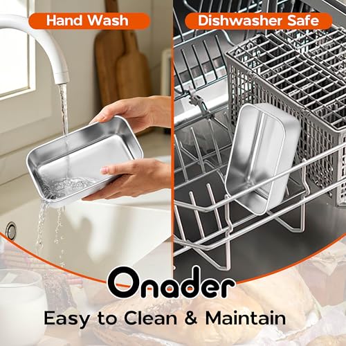 Onader 6¼ x 3⅝ Inch Bread Loaf Pan Set of 4, Stainless Steel Mini Loaf Pan - size: Small