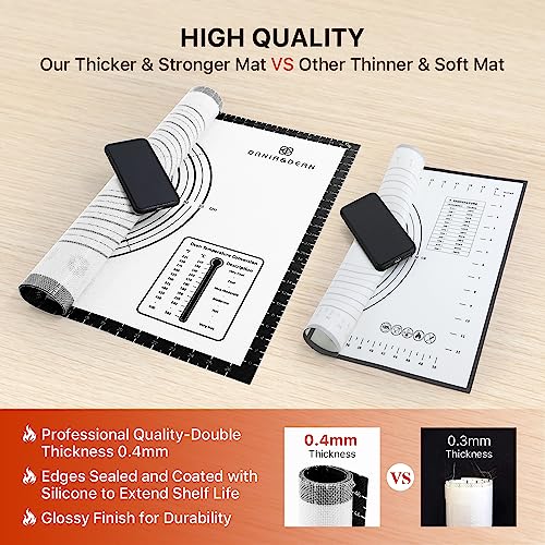 DANIA & DEAN 26"x16" Large Durable Silicone Baking Mat for Pastry and Bread - color: Black, size: 26"L x 16"W