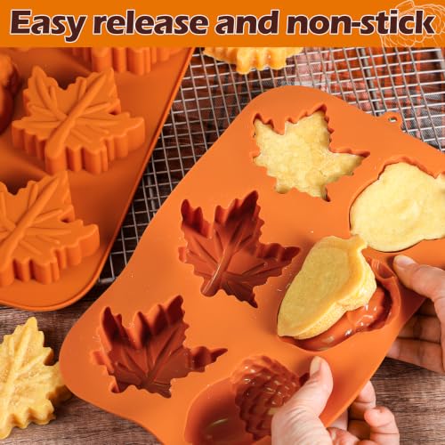 Fall Cake Molds Silicone Maple Leaf Muffin Pan Harvest Mold for Baking - size: Leaf