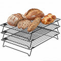 3 Pack Cooling Racks for Cooking and Baking, 17 x 11 Inch 3-Tier Stackable Cookie Cooling Rack Tall Baking Racks, Carbon Steel Roasting Wire Rack for Baking, Grilling Making Jerky (Black) - size: 17” x 11”-3 Pack