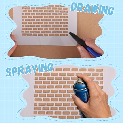 25 PCS Cookie Stencils Set, Reusable Baking Stencils with Checkered Heart Polka Dot Honeycomb Line Brick Star Patterns for Royal Icing Cake Decorating DIY Airbrush Templates for Cookies Coffee - style: Style 2