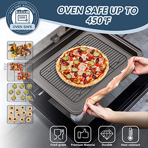 P&P CHEF 15.3" x 11.25" Cooling Baking Wire Racks Pack of 2, Black - color: Black, size: 15.3" x 11.25"