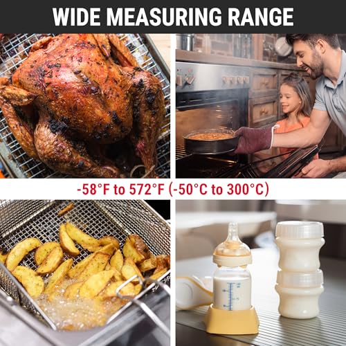 TempPro TempSwift 1 Sec Digital Meat Thermometer for Cooking - color: Bright red