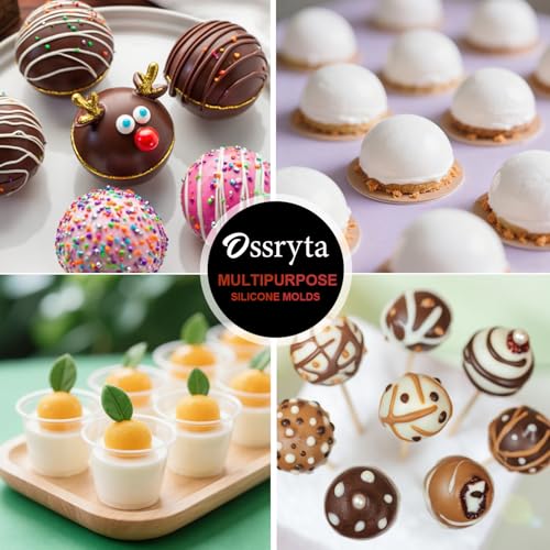 6-Cavity Medium Semi-Sphere Silicone Molds - Hot Chocolate Bomb Molds for Baking, Dome Cakes, Candy, Jelly & Mousse - Reusable, Non-Stick Half Sphere Chocolate Mold Set (2 Pack) - color: 2Pcs, Medium 6-Cavity molds, size: Semi Sphere