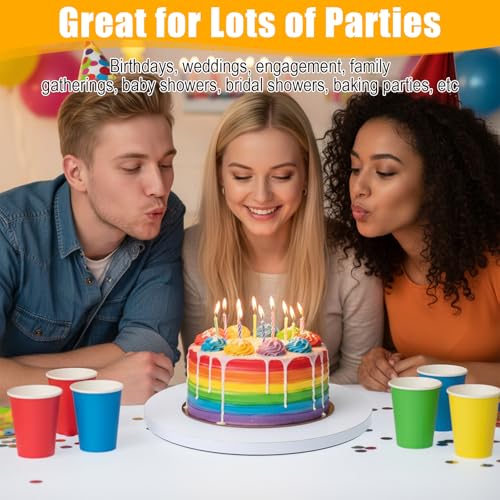 10 Inch White Corrugated Cake Drum Boards, 0.5 Inch Thick Heavy Duty Round Cardboard Cake Base, 12 Pack Greaseproof Cake Circles for Layer Cake Bakery Wedding Birthday Display