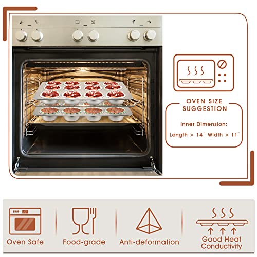 P&P CHEF 12-Cup Muffin Pan Tin, Stainless Steel Cupcake Pan, 2Pcs - size: 12 Cup