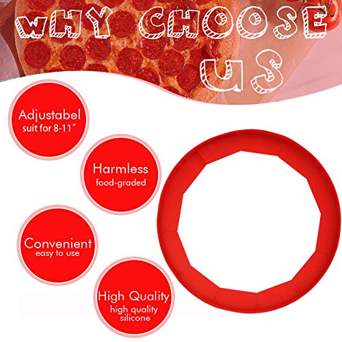 Adjustable Silicone Pie Crust Shields - Baking Protectors Cover Ring Fits 8-11.4 Inch Pies - size: 2 PCS (Red)