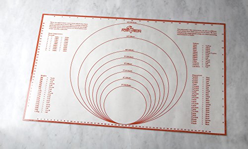 Fox Run Pastry/Baking Mat with Measurements, Silicone - size: 23.3"L x 15.3"W