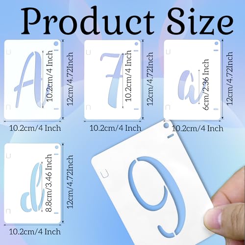 66 Pcs Letter Stencils ReusableTemplates Symbol Numbers Interlocking Stencil Kit Plastic Number Stencils for Wood,Wall,Paper,Fabric,Glass,Signage,DIY Art Projects(4 Inch) - style: 4 Inch Stencil