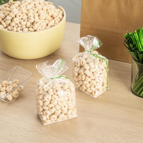 Restaurantware Clear Plastic Gusset Bags, Flat Bottom, 3 x 6 1/2 In, 100 Ct - size: 3" x 2" x 6.5" - Wicker Dispensing