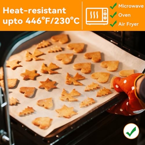 100pcs 9x13 inch Unbleached Parchment Paper Sheets for baking, Precut Heavy Duty Parchment Paper for Quarter Sheet Pans, Brown Non-Stick Liners for Oven, cookie sheets, Air Fryer Liners - size: 9x13inch-100pcs