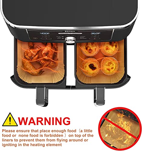 Air Fryer Liners Disposable for Ninja Dual, 8.6 x 5.5in, 300 Pcs - size: 8.6*5.5"Rectangle-300 PCS