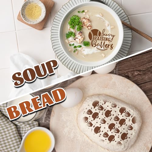 Whaline 15 Pcs Baseball Cookie Stencils Baseball Painting Stencils with Bead Chain Decorative Baking Templates for Biscuit Cake Party DIY Crafts - style: Baseball