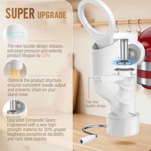 Pasta Press Attachment for KitchenAid Stand Mixer, 7 Pasta Plates