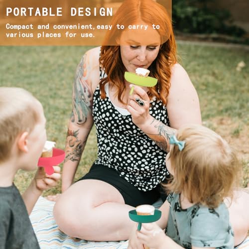 4PCS Popsicle Holders for Kids,2 IN 1 Reusable Silicone Ice Cream Holder,Catches Drips Before They Drop,Travel-Friendly for Summer Days and Party Present(Multicolour)