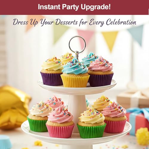 400 Pcs Mini Bright Rainbow Cupcake Liners Paper Baking Cups