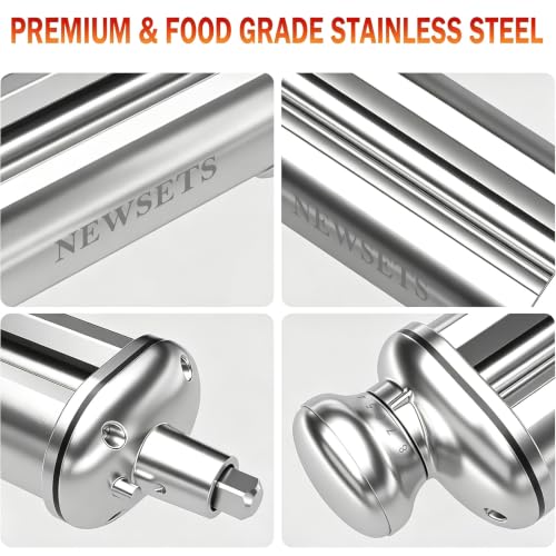 Pasta Roller for All KitchenAid Stand Mixer, Electric Dough Roller with 8 Different Thickness Adjustments, Stainless Steel Pasta Paker Attachment Kitchen Aid Accessories and Attachments