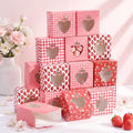 Eaasty 60 Packs Strawberry Cookie Boxes with Window 4x4x2.5 Inches - style: Strawberry