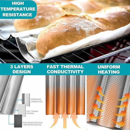 3-Slot French Bread Baking Pan