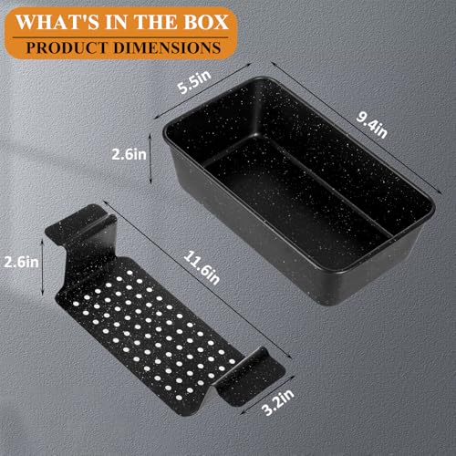 Walooza 9x5 Meatloaf Pan with Drain Tray, Heavy-Gauge Carbon Steel Nonstick Loaf Pan for Baking Bread, Oven-Safe Healthy Baking Pan for Meatloaf, Banana Bread, Sandwich Bread - size: 9X5 Meatloaf Pan (1-pack)