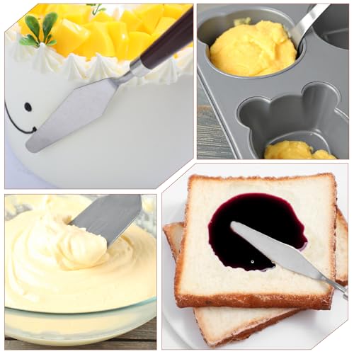 Nogeqi 5PCS Cake Cream Spatula, Stainless Steel Icing Frosting Spatula for Cake Decorating, Art Painting Baking Pastry Tool for Fondant Chocolate Cream Toner