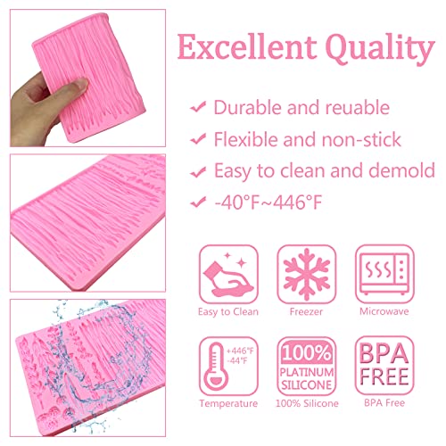 Lavender Flower Fondant Molds Wheat Leaf Candy Grass Silicone Mold for DIY Lace Cake Decorating, Chocolate Candy, Sugar Craft, Epoxy Craft, Fringe Clay Mold