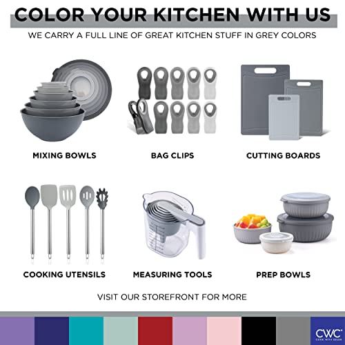 COOK WITH COLOR Stainless Steel Mixing Bowls Set - Nesting Bowls, 6 Pieces, Grey - color: Gray