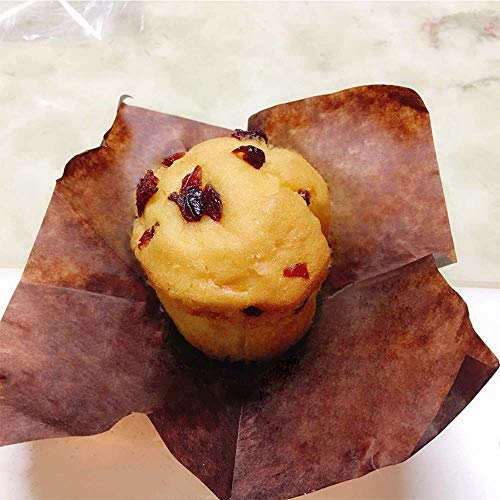 150pcs Tulip Cupcake Liners Baking Cups Muffin Liner - color: Golden Printed, Brown