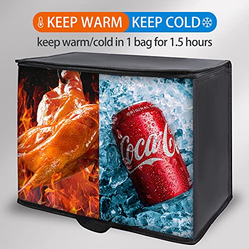 Bodaon 1PK Insulated Grocery Bags with Reinforced Baseboard, X-Large, Black - color: Black, size: X-Large with Hard Bottom