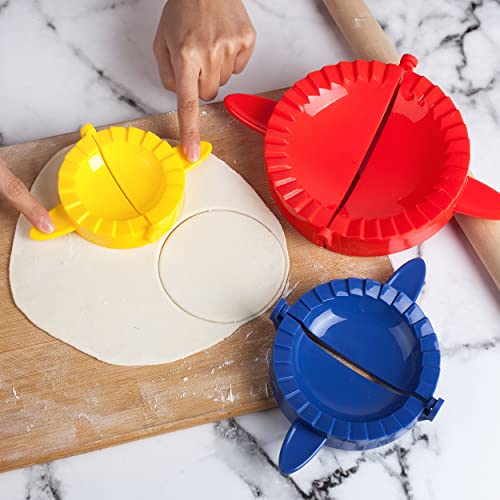 BTaT- Dough Press Set, 3 Pack, Dumpling, Empanada, Pastry & Turnover Press - color: Assorted Colors 1