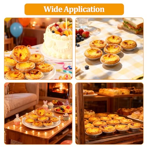 Disposable Aluminum Foil Tart,100 Pack Mini Pie Tins,Pie Pans for Baking Personal Mini Pies,Round Pie Tart Small Tin Foil Pans - style: 100 Pack