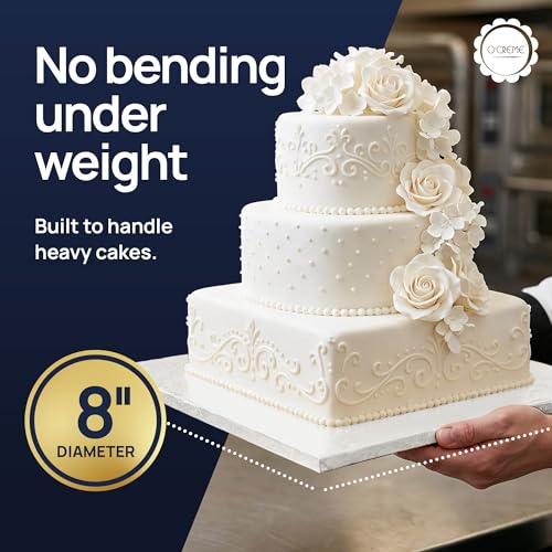 Square Cake Drum Board, 1/2 Inch Thick, 8x8 Inch, 5 Pack - color: White, size: 8" x 8"
