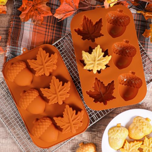 Fall Cake Molds Silicone Maple Leaf Muffin Pan Harvest Mold for Baking - size: Leaf