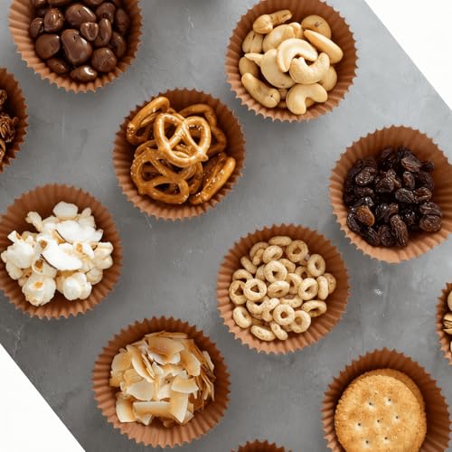 400 Pcs Mini Natural Cupcake Liners, Muffin Paper Baking Cups - color: Natural